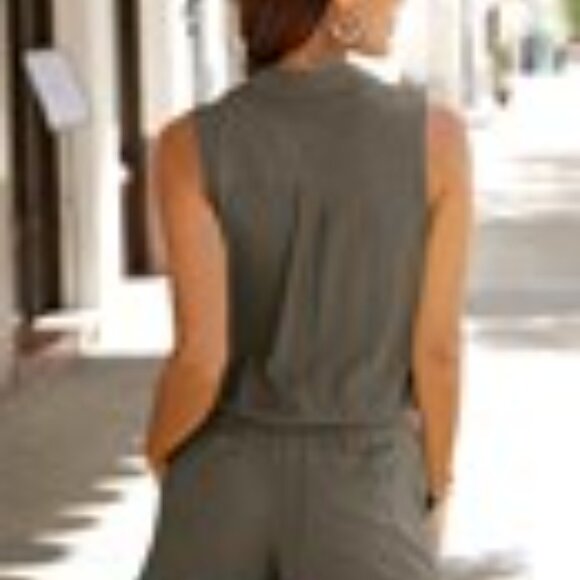 Lascana Sleeveless Drawstring Romper - Picture 7 of 7